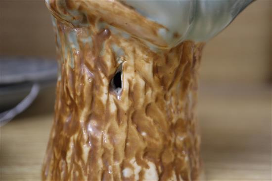 A pair of Chinese celadon chickens height 25cm